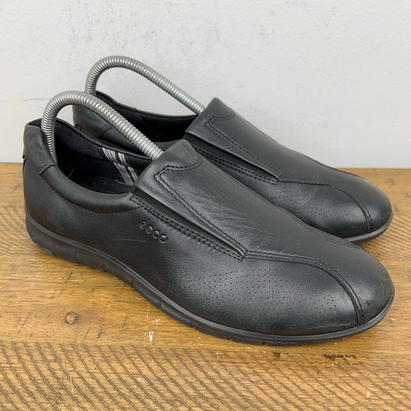 Ecco Shoes Womens EU 39 US 8 Black Babett Slip On Comfort Casual Low‎ Top Flats - Picture 1 of 9